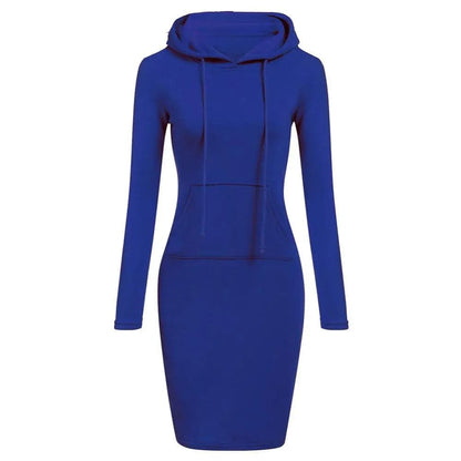 Fitted Women's Long Sleeve Hoodie Dress