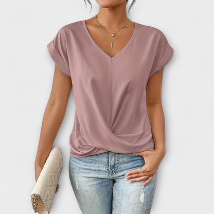 Chic V-Neck Women's Blouse