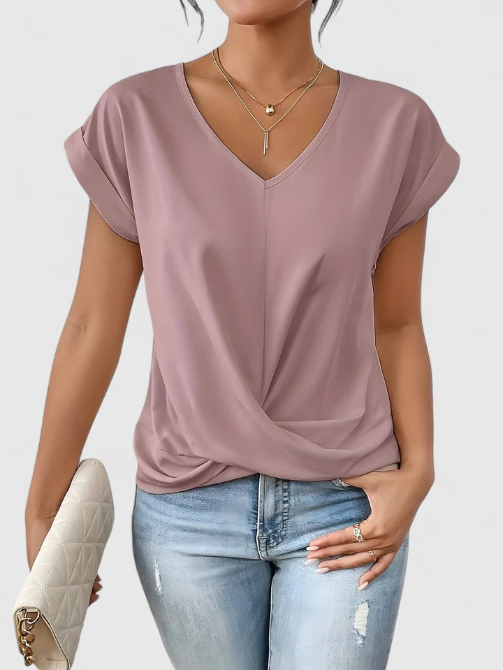 Relaxed Fit V-Neck Women's Top