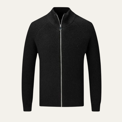 Luxury Men's Soft Merino Wool Zip Cardigan - Nocini