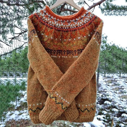 Classic Ladies Geometric Pattern Sweater
