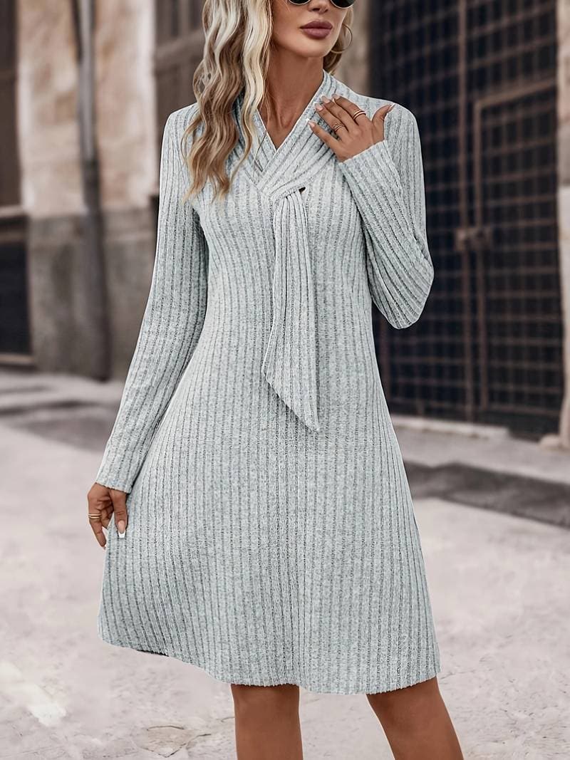 Soft V-Neck Knit Dress for Women - Nocini