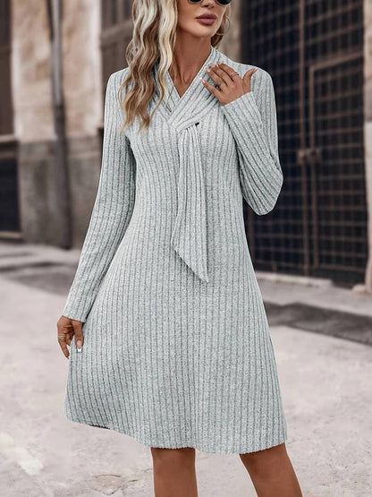 Soft V-Neck Knit Dress for Women - Nocini