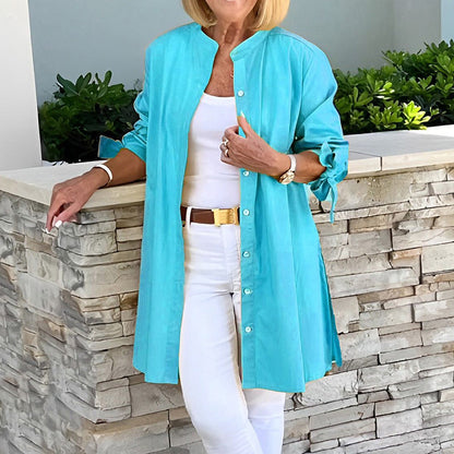 Comfortable Women's Long Sleeve Cotton Tunic Top - Nocini