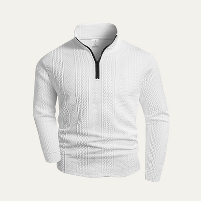 Classic White Crew Neck Knit Sweater - Nocini