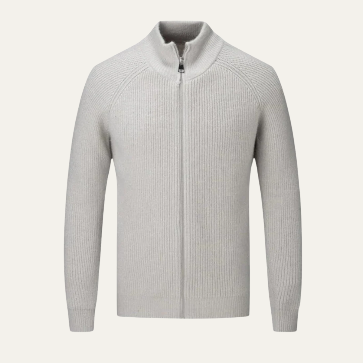 Luxury Men's Soft Merino Wool Zip Cardigan