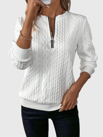 Warm Zip Up Knitted Sweater - Olytrend