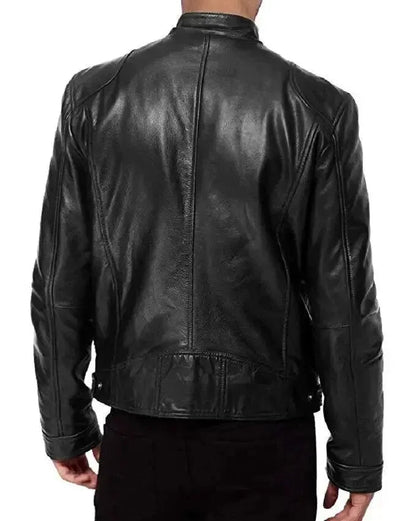 Tough Genuine Leather Biker Jacket for Men