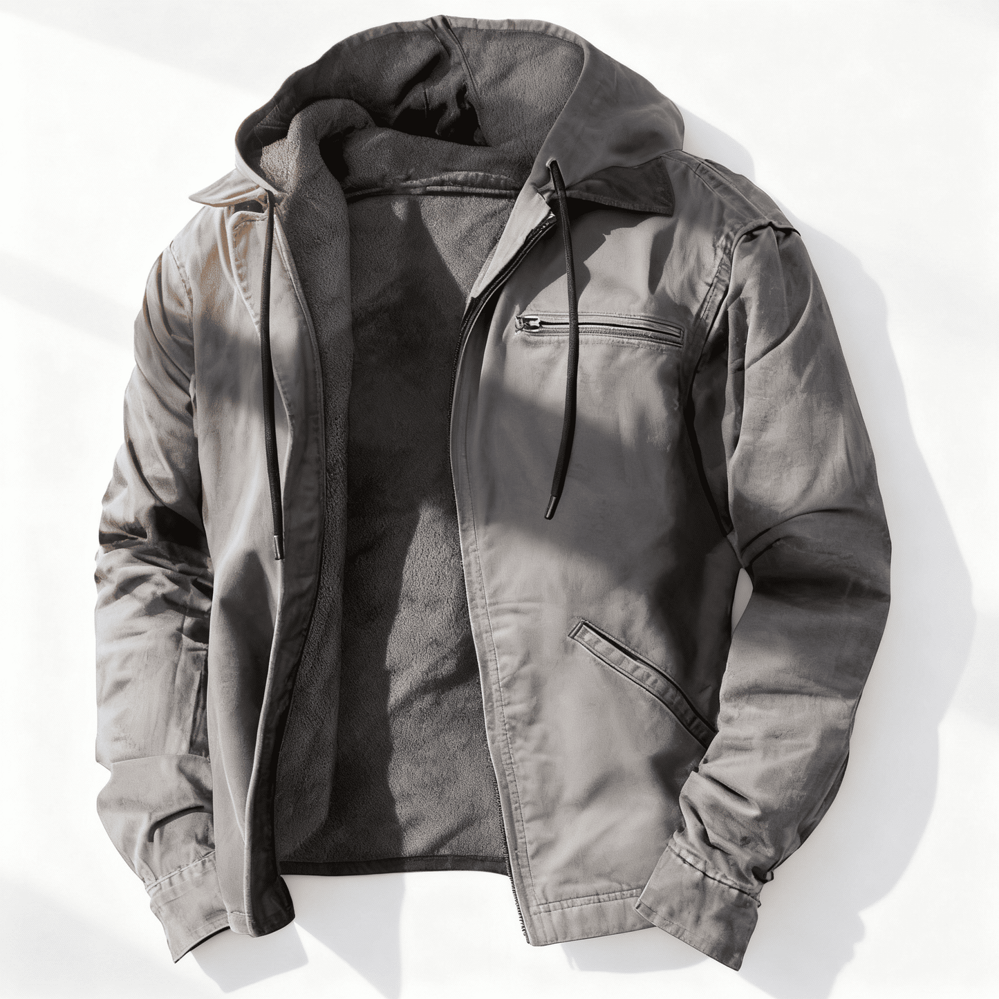 Waterproof Lined Zip Up Hooded Parka Jacket