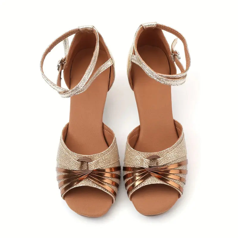 Ladies Low Heel Ankle Strap Sandals