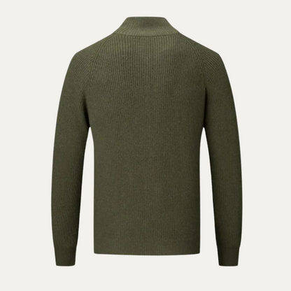 Luxury Men's Soft Merino Wool Zip Cardigan