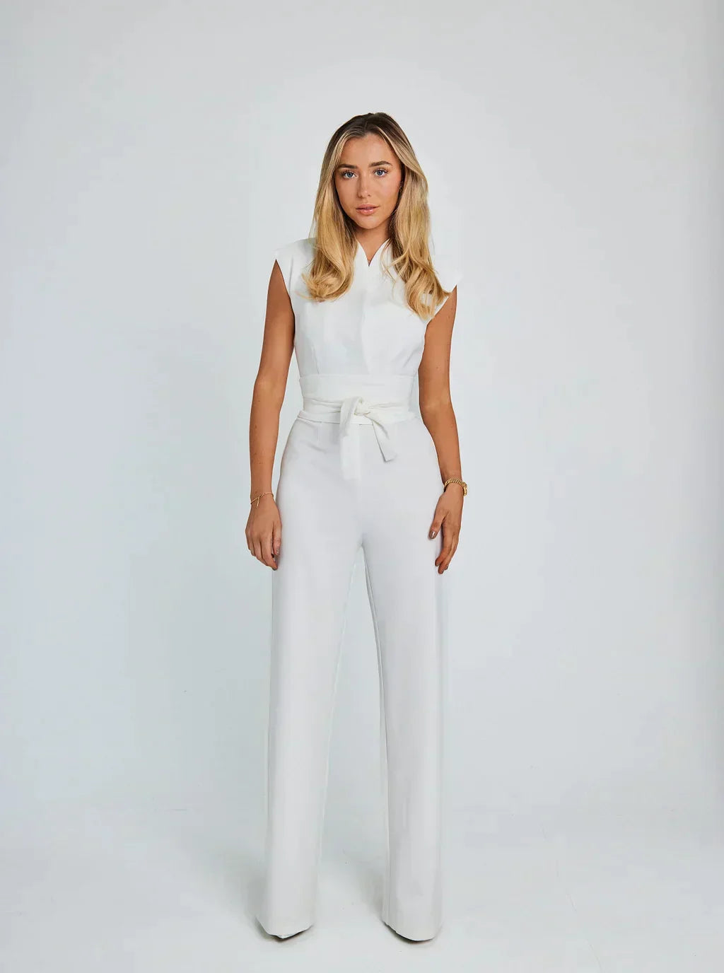 Summer Strapless Jumpsuit with Wide Leg Design