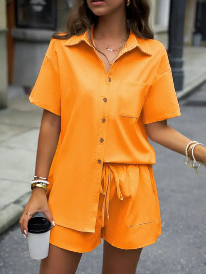 Ladies Casual Tee and Shorts Set Comfortable Wear