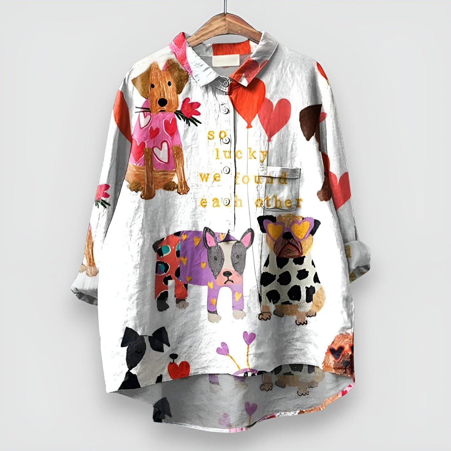 Ladies Dog Pattern Casual Tee