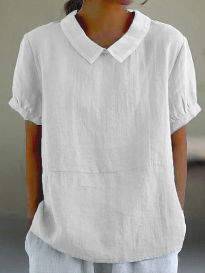 Soft Breathable Linen Blend Casual Top