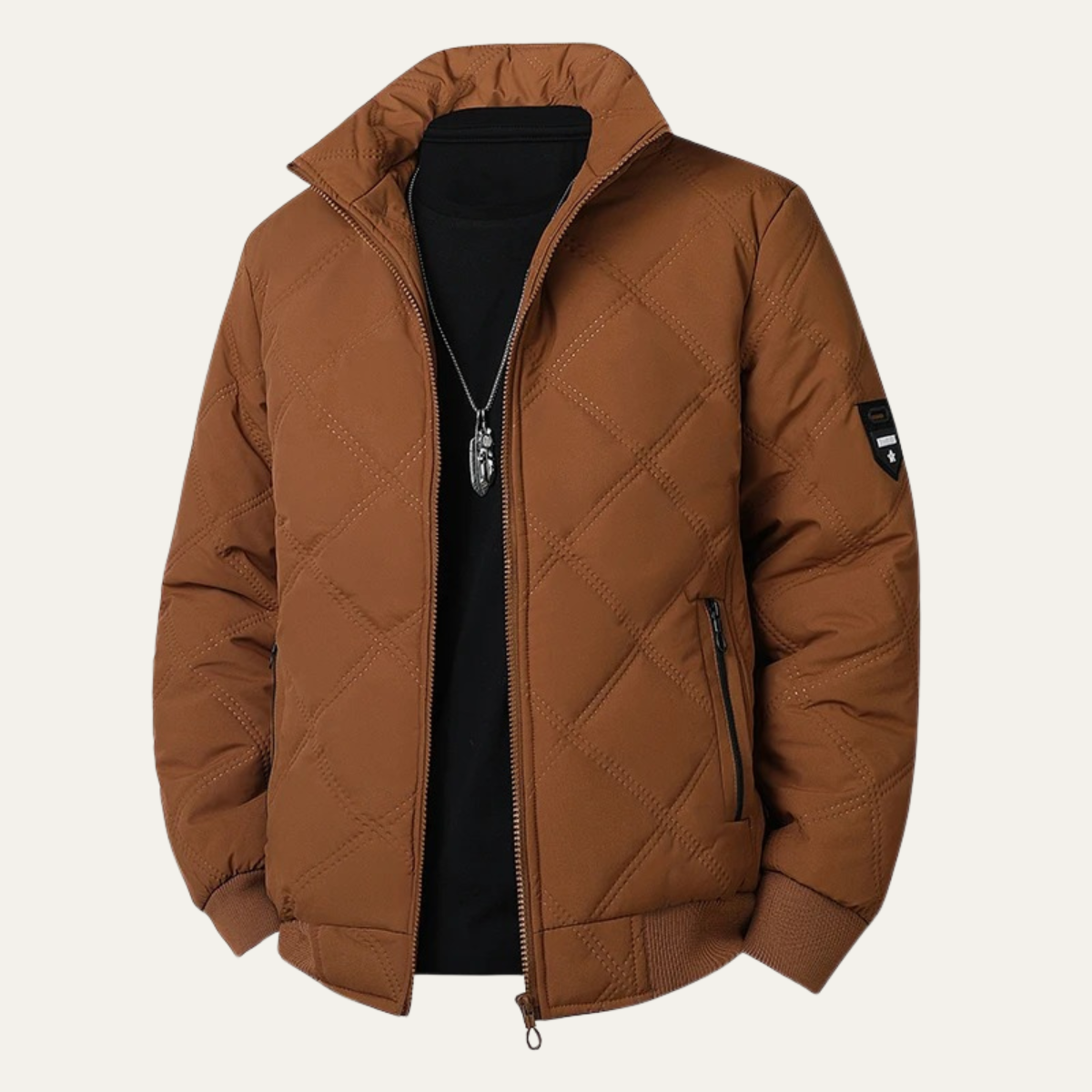 Thermal Insulated Men's Quilted Fleece Winter Coat