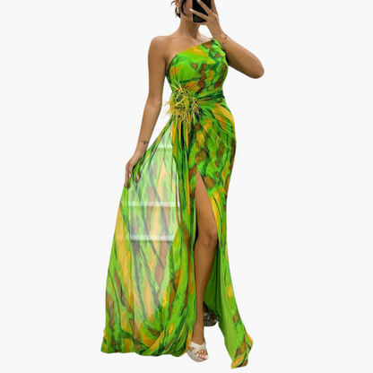 Chic Off Shoulder Maxi Dress with Flowy Design