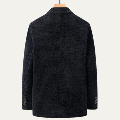 Luxury Men's Wool Blazer with Faux Fur Lining