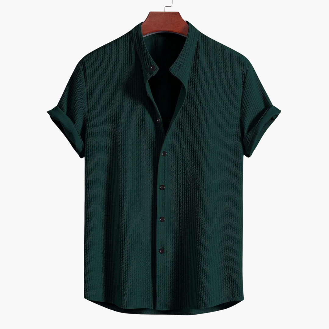 Men's Slim Fit Shirt with Stand Collar - Classic Style