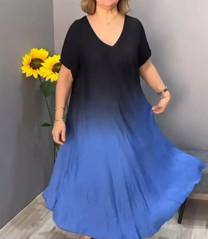 Comfortable V-Neck Knee Length Casual Dress