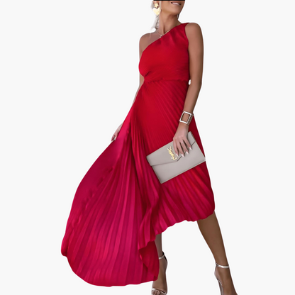 Chic One Shoulder Mini Evening Dress for Ladies