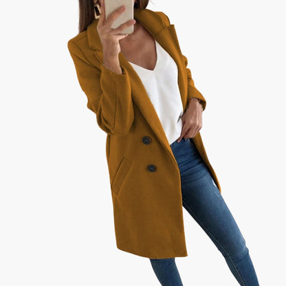Ladies Classic Long Sleeve Button Coat