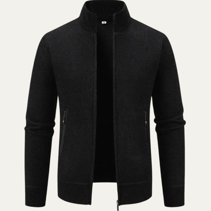 Relaxed Fit Men's Knit Zip Up Cardigan Sweater