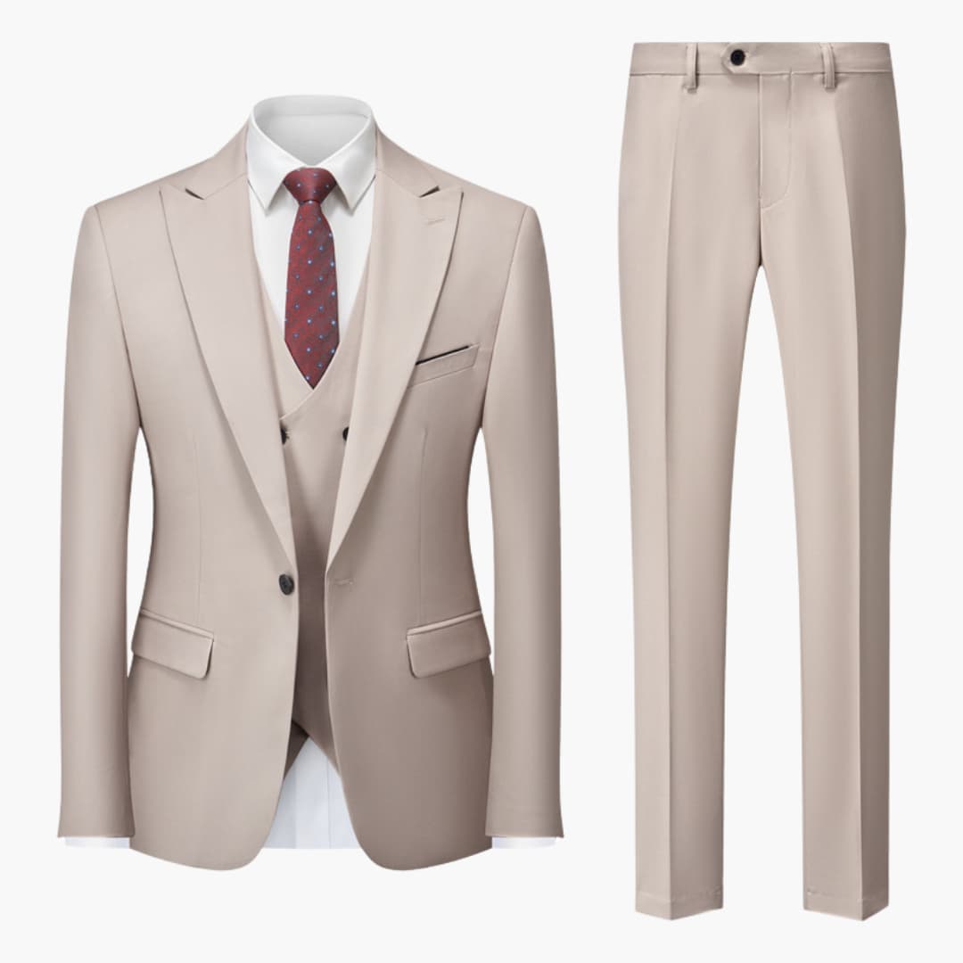 Classic Tailored Fit Men's 3 Piece Business Suit