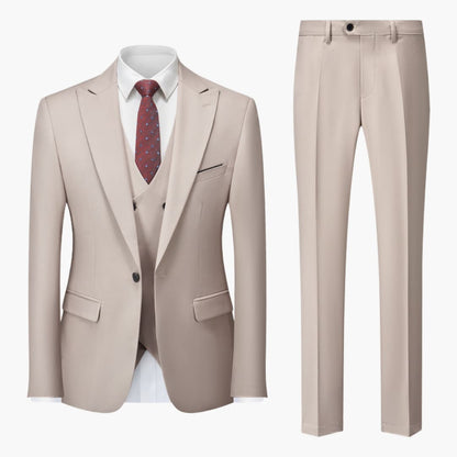 Classic Tailored Fit Men's 3 Piece Business Suit