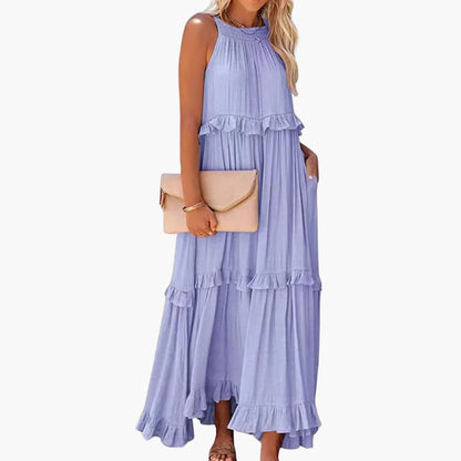 Flowy Long Dress for Women, Lightweight Ruffle Style