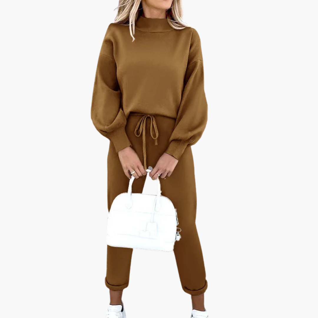 Women's Fleece High Neck Tracksuit Set