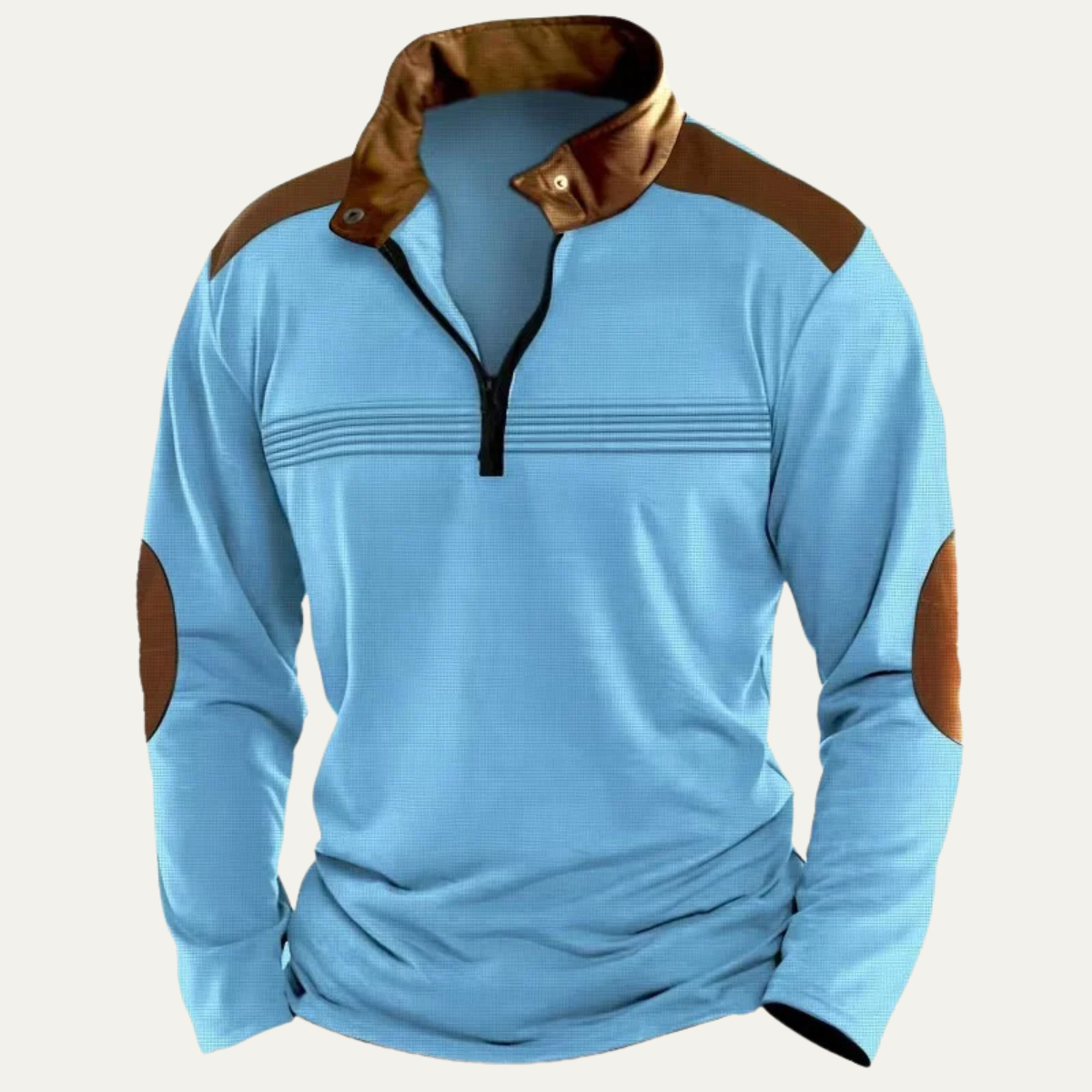 Classic Men's Retro Half Zip Crew Neck Sweater