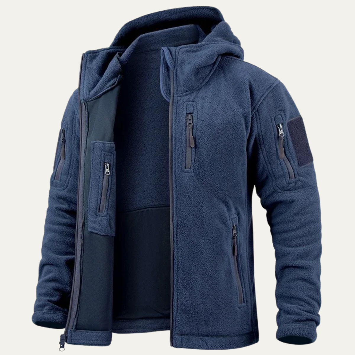 Men's Insulated Tactical Fleece Hoodie with Multiple Pockets