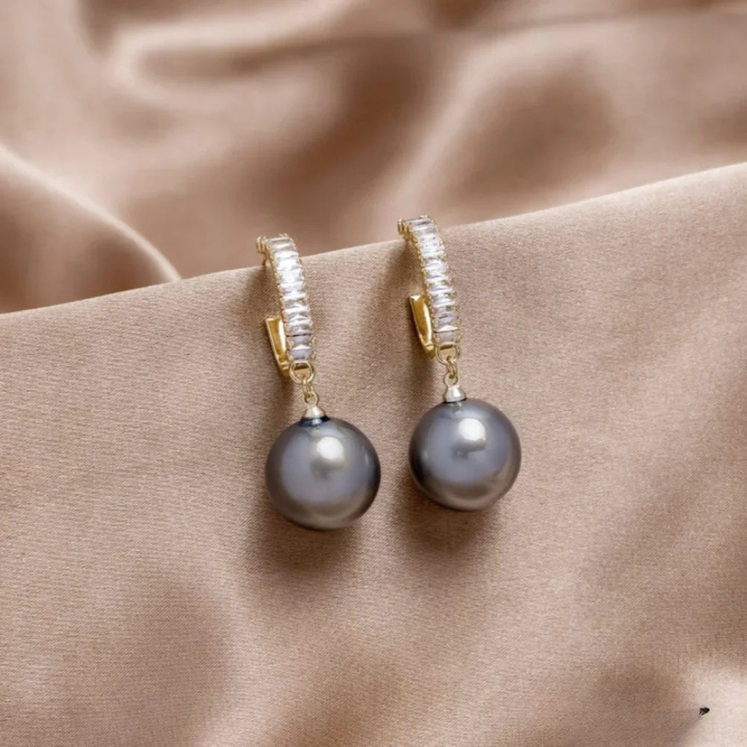 Luxurious White Gemstone Drop Earrings