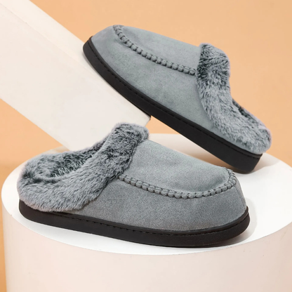 Warm Mens Faux Fur Lined House Slippers