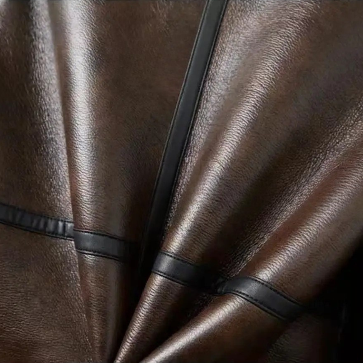 Warm Men's Fleece Lined Leather Aviator Jacket