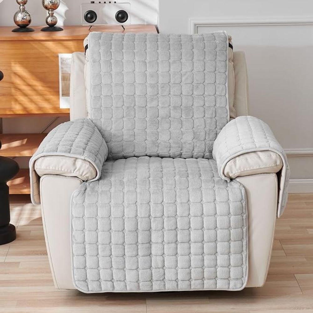 Soft Recliner Slipcover With Padded Arm Protectors - Nocini