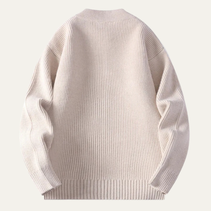 Relaxed Fit Men's Zip Up Cardigan Sweater