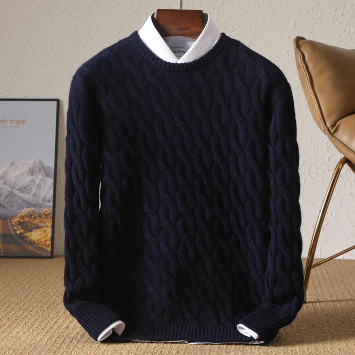 Classic Men's Cozy Cable Knit Sweater