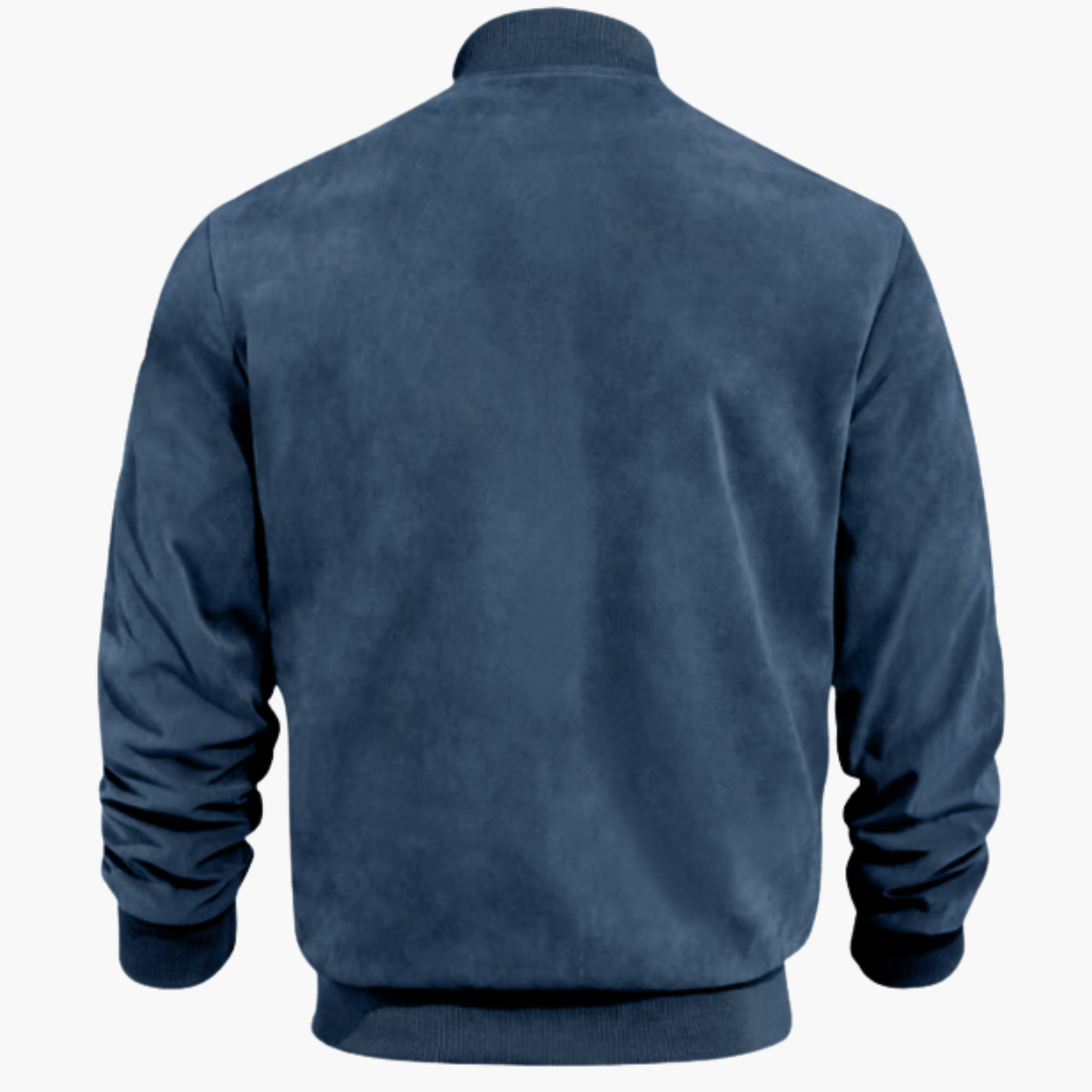Classic Zip Up Mens Leather Jacket with Pockets