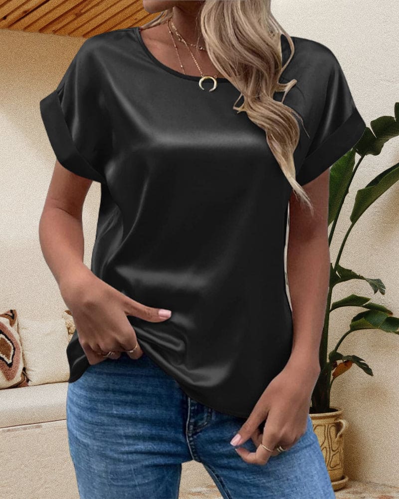 Casual Women's Short Sleeve Crew Neck Tee Shirt