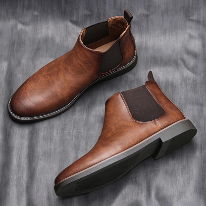 Comfortable Men's Tan Leather Chelsea Boots
