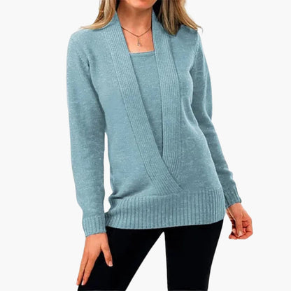 Ladies' V-Neck Long Sleeve Winter Sweater