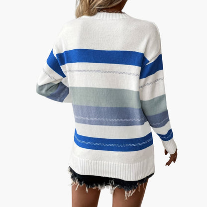 Women's Striped Crew Neck Sweater