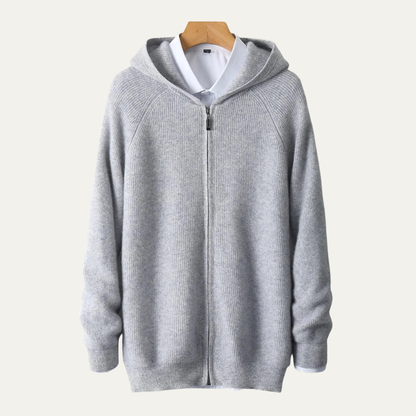 Premium Men's Merino Wool Zip Up Sweater