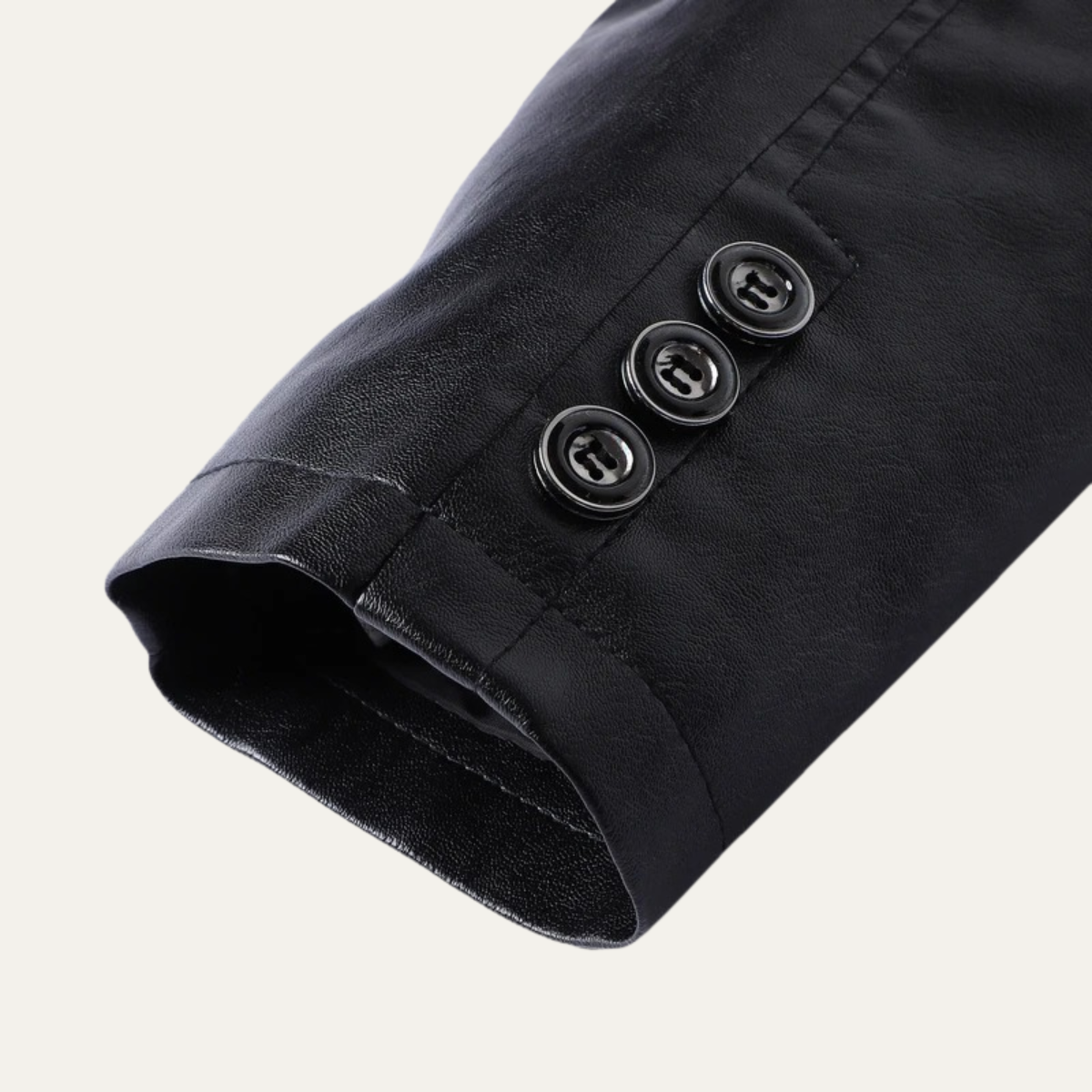 Classic Mens Leather Button Down Coat