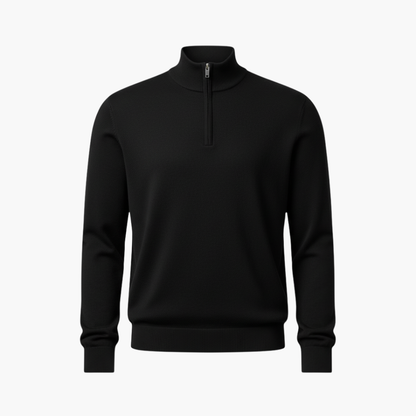 Men's Quarter Zip Ribbed Sweater - Olytrend
