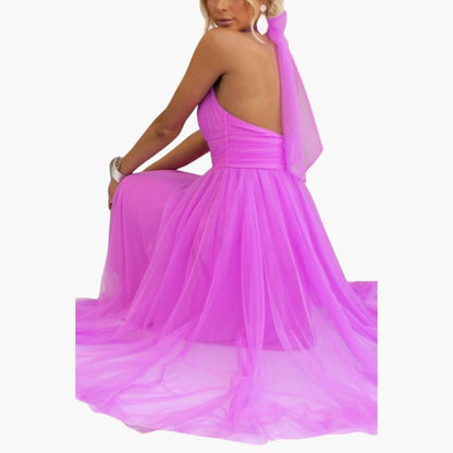 Chic Halter Neck Evening Gown