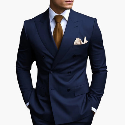 Classic 2 Piece Suit with Peak Lapels and Buttons