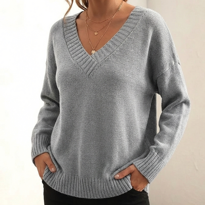 Comfy V Neck Pullover Sweater